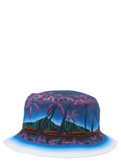 Casablanca Nuit A Maui-print Cotton Bucket Hat In Blue