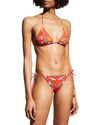 TORY BURCH PRINTED TRIANGLE BIKINI TOP,PROD241830413