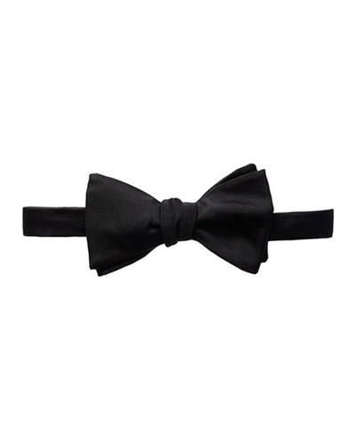 Eton Solid Grosgrain Bow Tie-ready Tie In Black