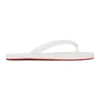 Christian Louboutin Loubi Donna Spike Red Sole Flip Flops In Wh01 White