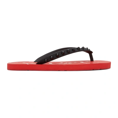 Christian Louboutin Loubi Flip Spiked Rubber Flip Flops In Red