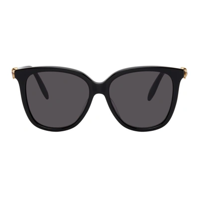 Alexander Mcqueen Am0326s Skull-embellished Sunglasses In Black