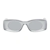 LOEWE SILVER & WHITE PAULA'S IBIZA SQUARE SUNGLASSES