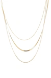 Eye Candy Los Angeles Amaya 3 Tier Necklace In Gold