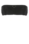 PRADA PRADA LOGO PLAQUE CROP TOP