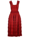 ALAÏA ALAÏA KNIT FRINGED MIDI DRESS