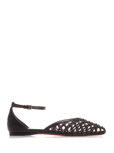 Alaïa Open Ballet Flats In Black