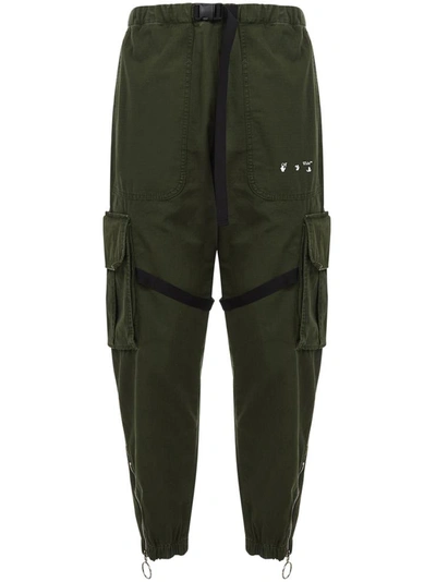 Off-white Straight-leg Cargo Trousers In Green