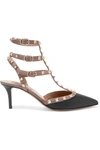 VALENTINO GARAVANI VALENTINO GARAVANI ROCKSTUD 65 TWO-TONE LEATHER PUMPS