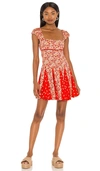 Free People Ponderosa Cutout Back Minidress In Strawberry