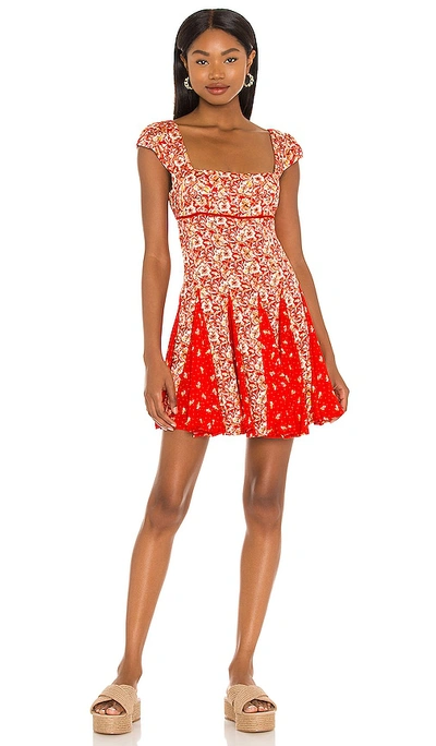 Free People Ponderosa Cutout Back Minidress In Red