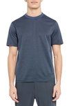 Theory Milan Micro Grid Crewneck T-shirt In Astral Multi