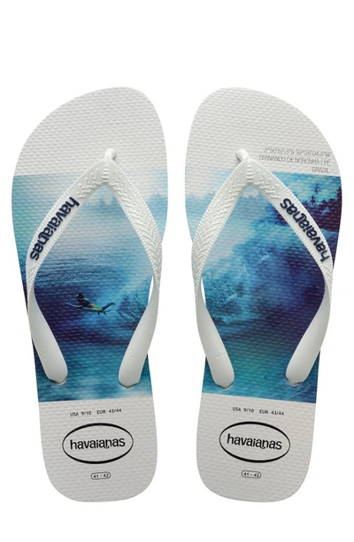 Havaianas 'hype' Flip Flop In White/ White/ Blue