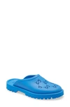 Gucci Gg Perforated Slip-on Sandals In Blue