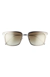 Tom Ford Hayden 54mm Square Sunglasses In Shiny Dark Ruthenium/ Green