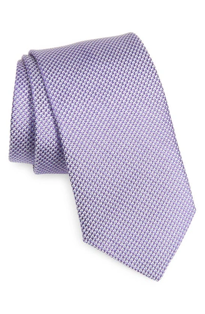 David Donahue Solid Silk Tie In Purple