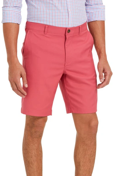 Mizzen + Main Baron Flat Front Performance Golf Shorts In Faded Red Solid