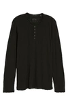 Atm Anthony Thomas Melillo Slub Jersey Destroyed Wash Henley In Black