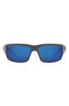 Costa Del Mar 59mm Wraparound Sunglasses In Grey White