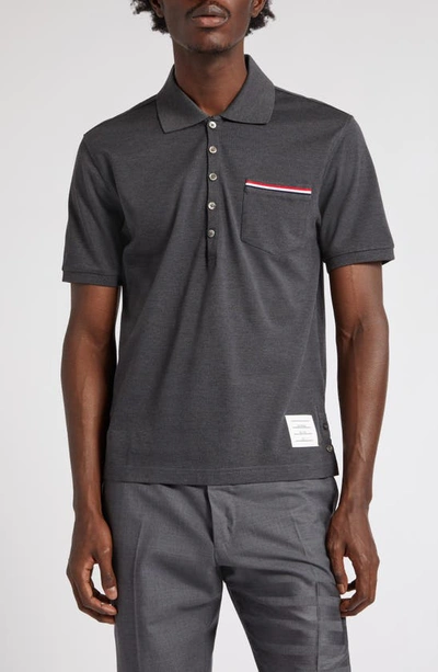 Thom Browne Pocket Polo Lt Dark Grey