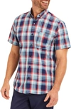 MIZZEN + MAIN LEEWARD TRIM FIT PLAID SHORT SLEEVE PERFORMANCE BUTTON-UP SHIRT,1WS-0270