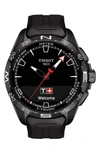 Tissot Men's Swiss T-touch Connect Solar Black Rubber Strap Smart Watch 48mm In Black