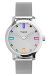 Timexr Timex® Transcend Mesh Strap Watch, 31mm In Stainless
