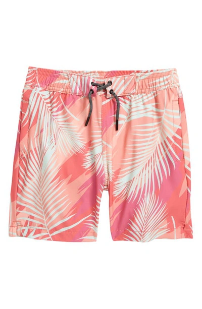 Sovereign Code Kids' Disruptor Swim Trunks In Canary Island/ Red
