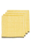 Caravan Set Of 2 Two-tone Gingham Tea Towels In Dijon/grey