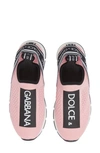 Dolce & Gabbana Logo Knit Slip-on Sneaker In Rosa/ Bianco