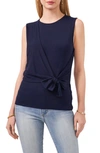 Vince Camuto Tie Front Sleeveless Top In Classic Navy