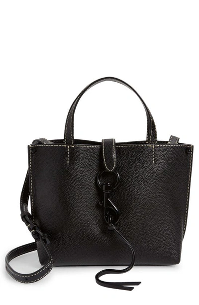 Rebecca Minkoff Mini Megan Leather Tote Crossbody Bag In Black