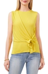Vince Camuto Tie Front Sleeveless Top In Citronelle