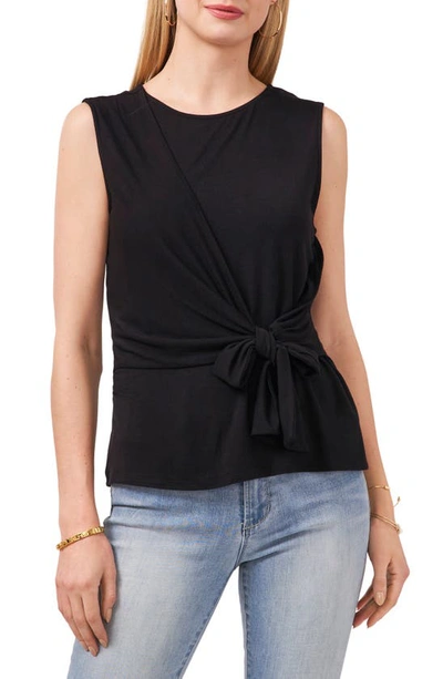 Vince Camuto Tie Front Sleeveless Top In Black