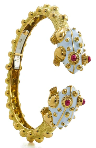 David Webb Kingdom Baby Frog Cuff Bracelet In Yellow Gold