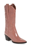 Jeffrey Campbell Dagget Western Boot In Pink Leather