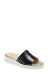 Ron White All Day Heels Carley Water-resistant Slide Sandal In Onyx Platino Nappa
