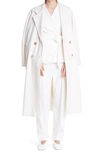 Max Mara Madame Double-breasted Wool And Cashmere-blend Coat In Bianco