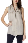 Emilia George Clementine Sleeveless Maternity Blouse In Satin Grey