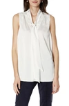 Emilia George Clementine Sleeveless Maternity Blouse In Satin White