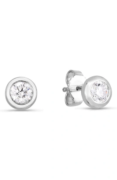 Roberto Coin Women's 18k White Gold & Diamond Bezel Stud Earrings/0.49 Tcw