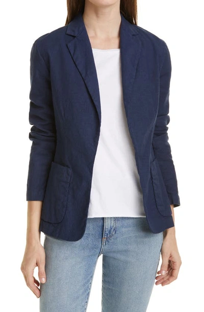 Frank & Eileen Dublin Performance Italian Stretch Cotton & Linen Jacket In Navy