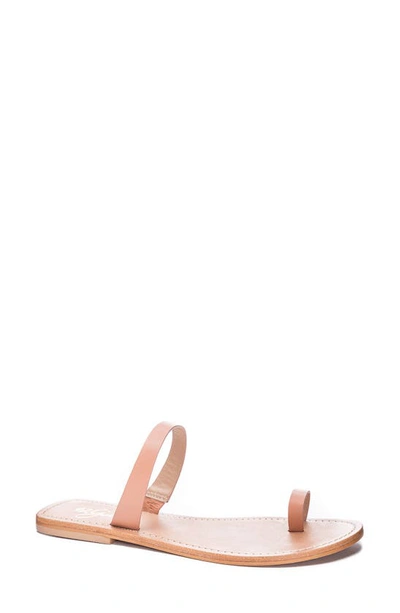 42 Gold Zola Slide Sandal In Rose Gold Leather