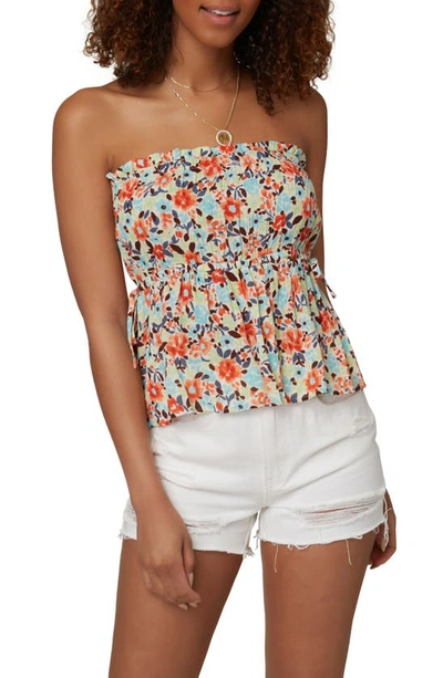 O'neill Floral Strapless Top In Multi Colored