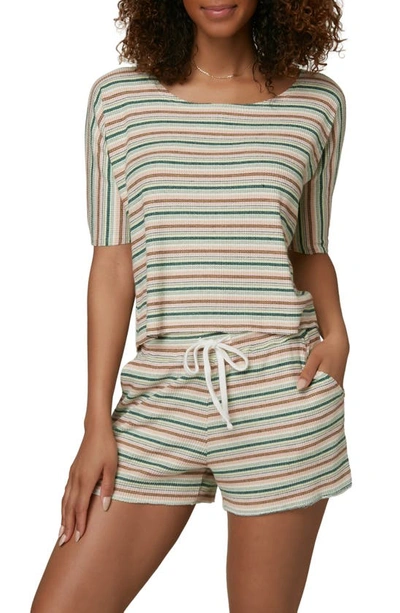 O'neill O'neil Madeline Stripe Knit Short Sleeve Top In Multi Colored
