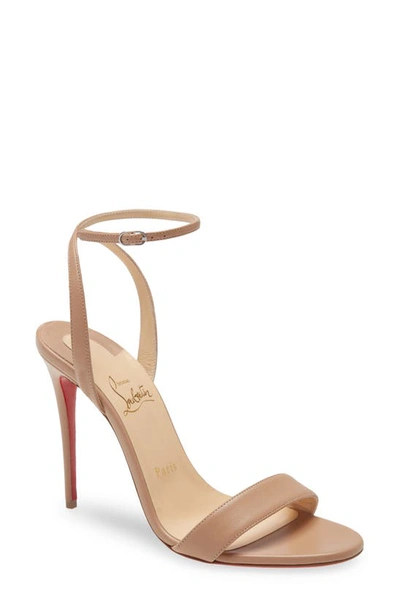 Christian Louboutin Womens Nude Loubigirl 100 Leather Heeled Sandals In Beige