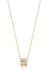 Dana Rebecca Designs Mini Diamond Triple Row Pendant Necklace In Yellow Gold