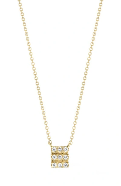Dana Rebecca Designs Mini Diamond Triple Row Pendant Necklace In Yellow Gold