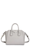 Givenchy Antigona Small Sugar Goatskin Satchel Bag In Medium Grey
