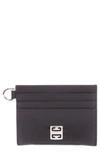 Givenchy 4g Leather Card Case In Black